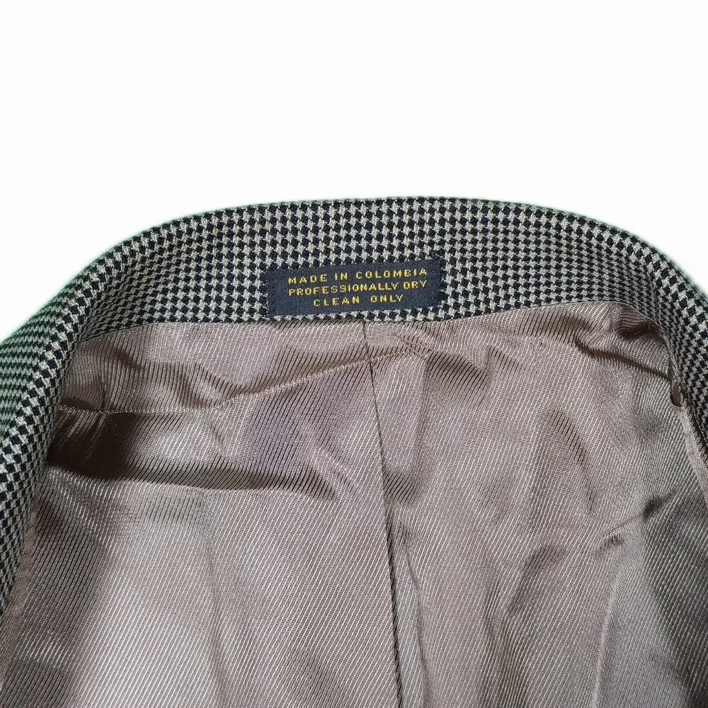 Oscar de la Renta Vintage Blazer‎ Double-Breasted Wool with Micro Weave Size 40R